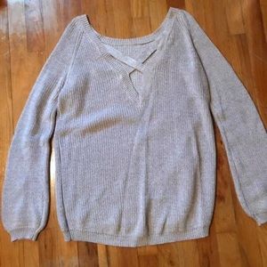 Cross back sweater